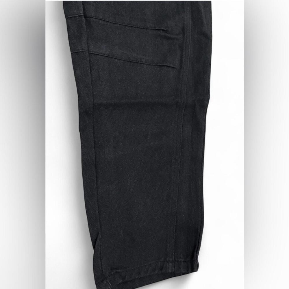 NEW BARREL Streetwear | S-L | High Rise Slouchy Ankle Cropped Black Denim Jeans - Picture 8 of 10